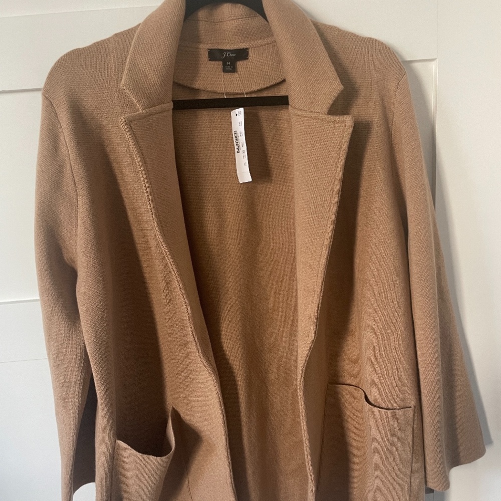 J. Crew Eloise Sweater-Blazer in Heather Khaki Size Medium